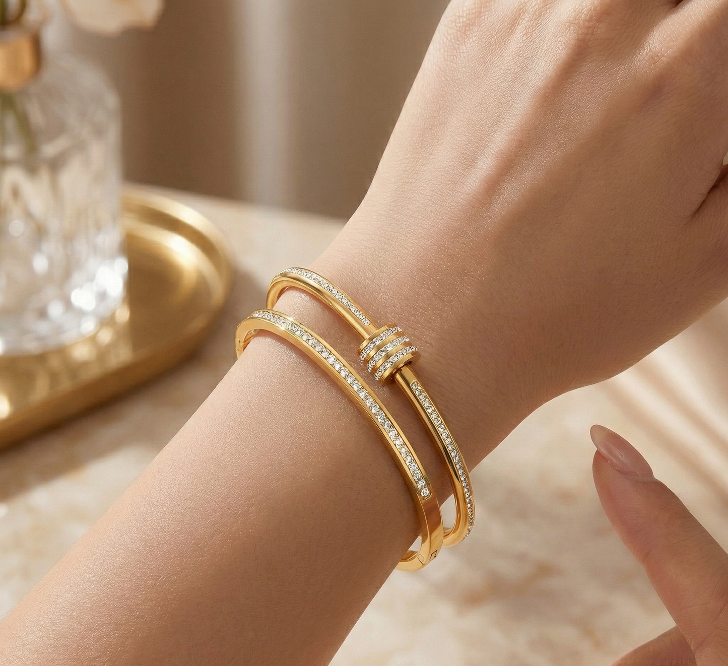 Bracelete Duo Radiance Banhado em Ouro 18k