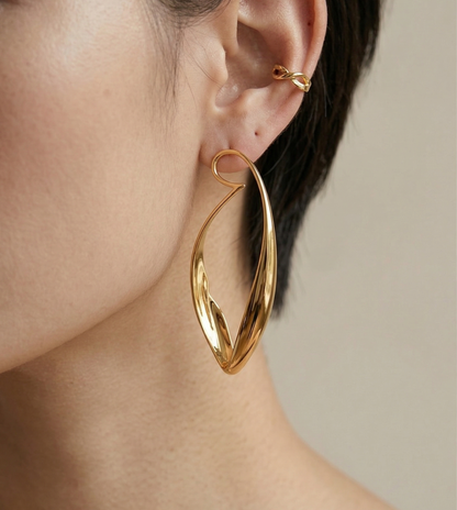 Brinco Ellipse Royale Banhado em Ouro 18k