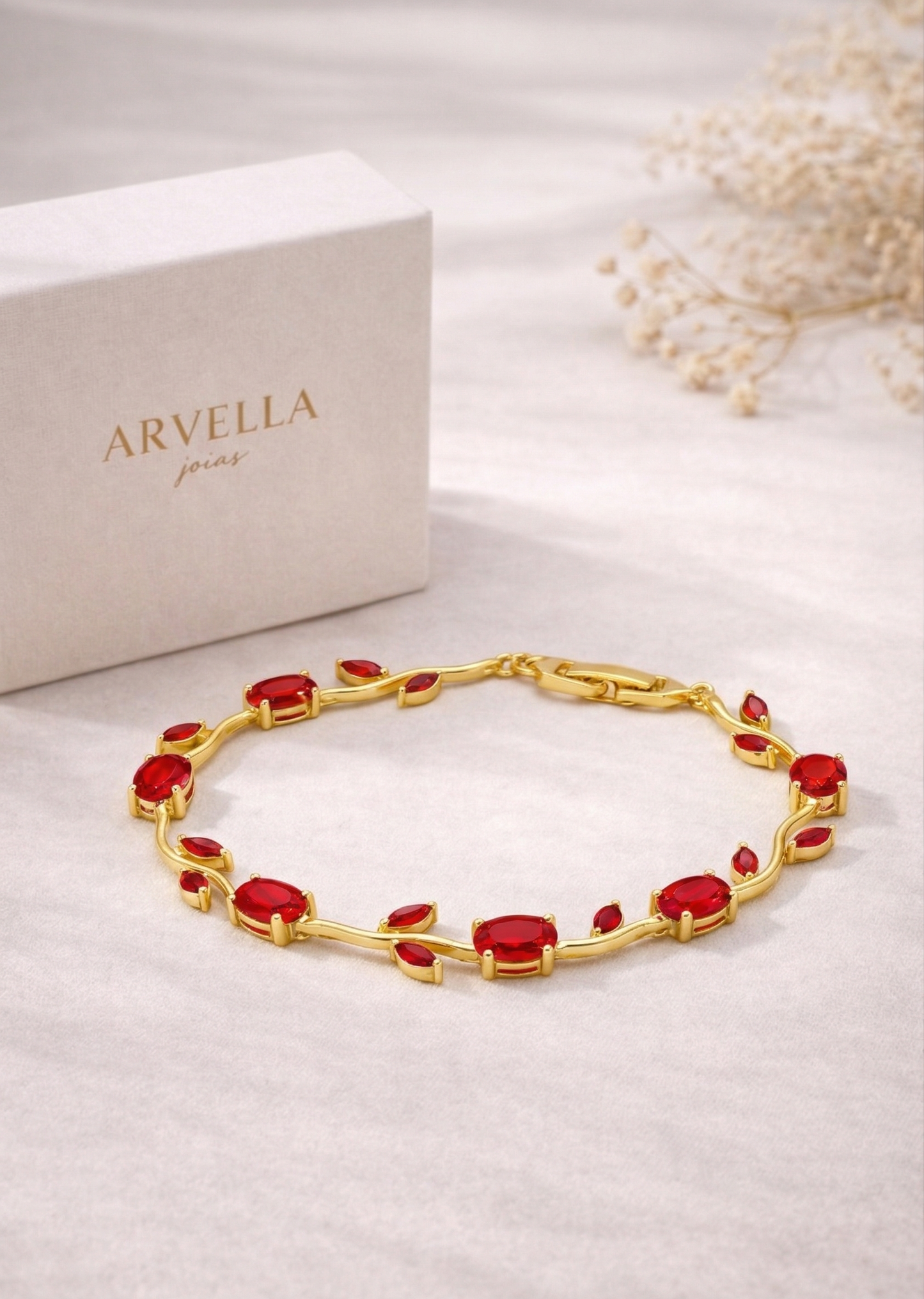 Pulseira Red Rouge Banhada em Ouro 18k