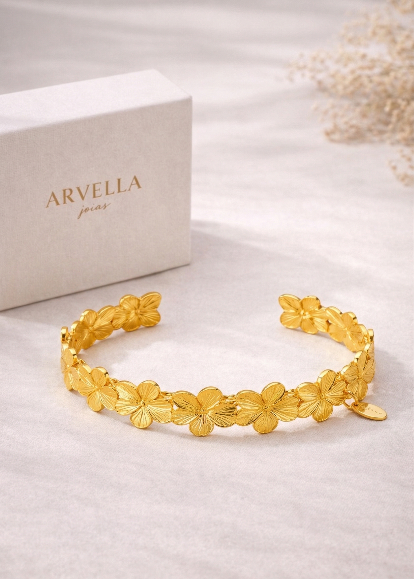 Bracelete Fleur Élégance Banhado em Ouro 18k