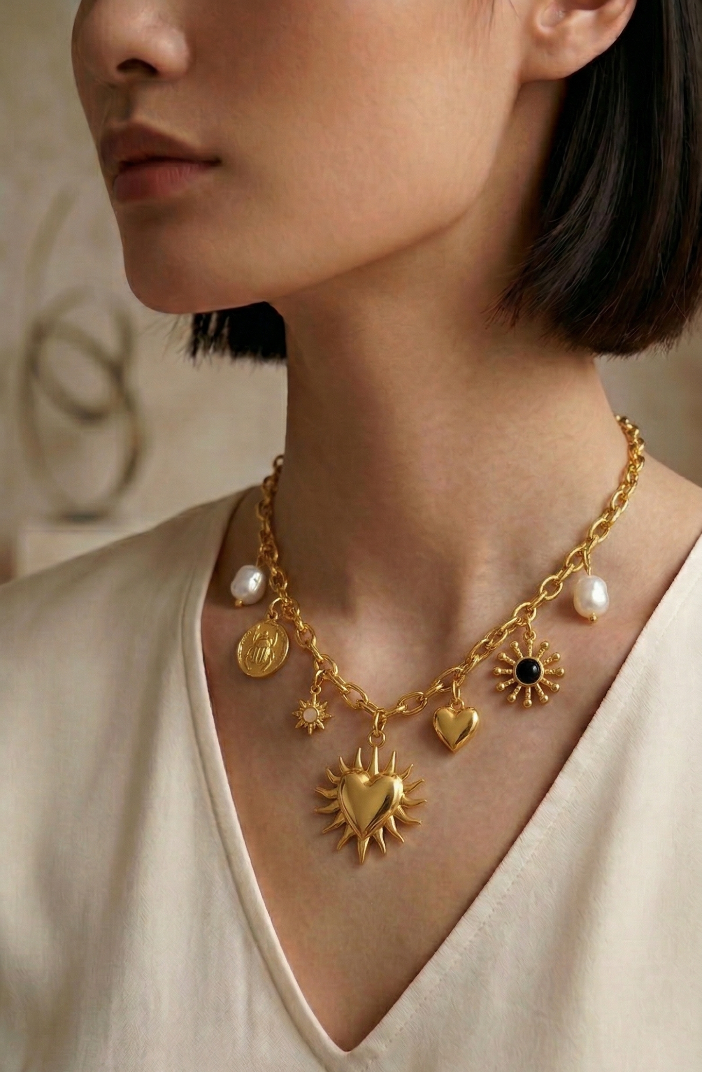 Colar Celestiais Charm Banhado em Ouro 18k