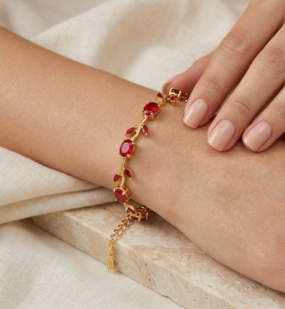 Pulseira Red Rouge Banhada em Ouro 18k