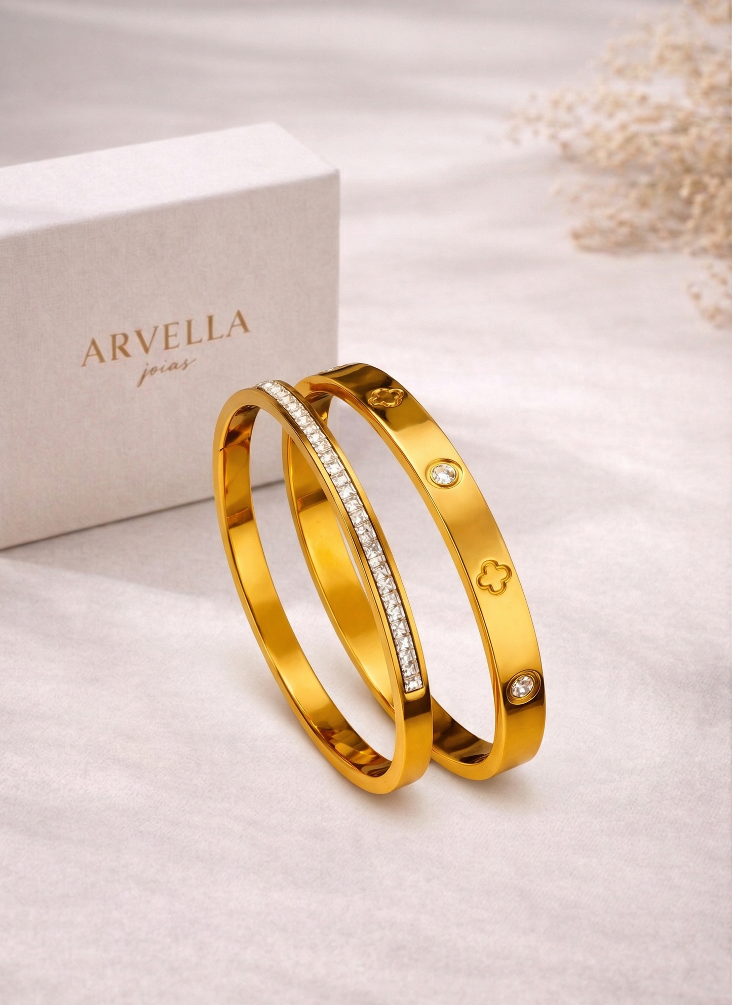 Bracelete Éclat Duplo Banhado em Ouro 18k