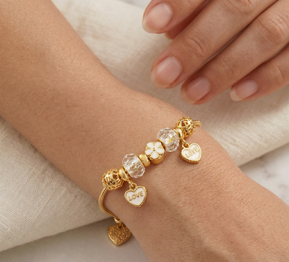 Pulseira Amour Charms Banhada em Ouro 18k