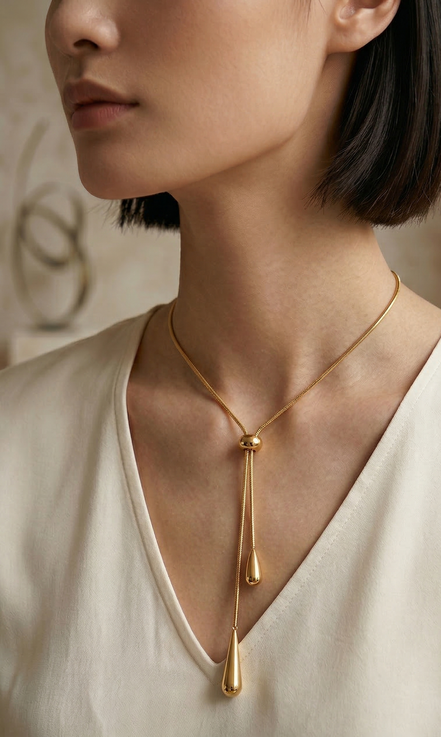 Colar Gotas Elegance Banhado em Ouro 18k