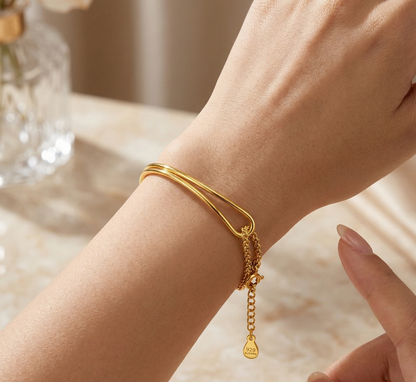 Bracelete Chaîne Banhado em Ouro 18k