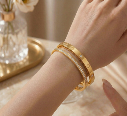 Bracelete Éclat Duplo Banhado em Ouro 18k