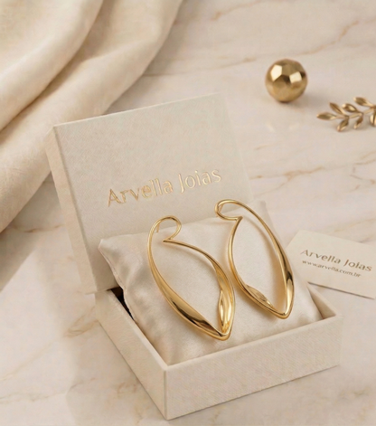 Brinco Ellipse Royale Banhado em Ouro 18k